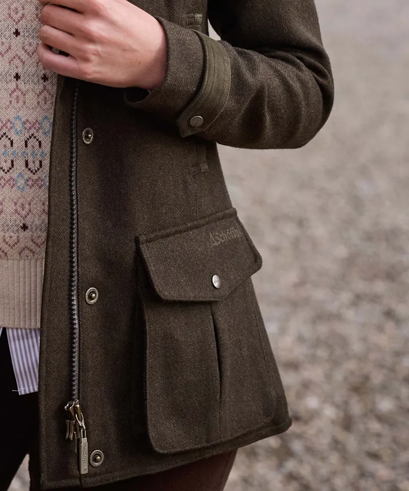 Schoffel Country Murra Tweed Coat Dark Loden Herringbone Tweed-6