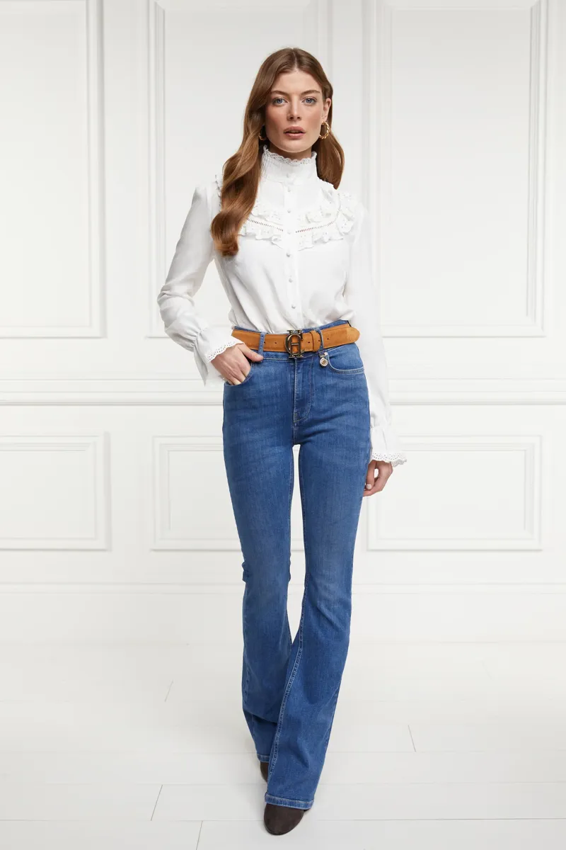 Holland Cooper Audley Lace Blouse White-3