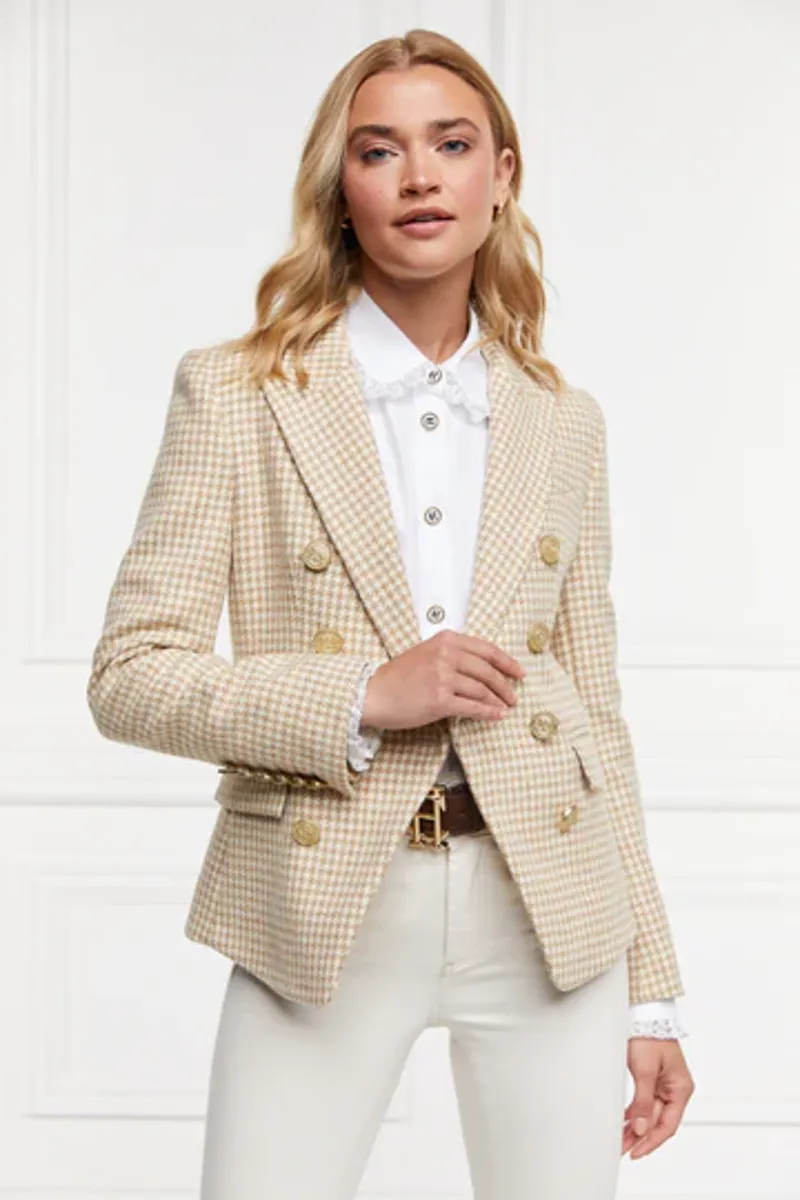 Holland Cooper Knightsbridge Blazer Camel Puppytooth-2