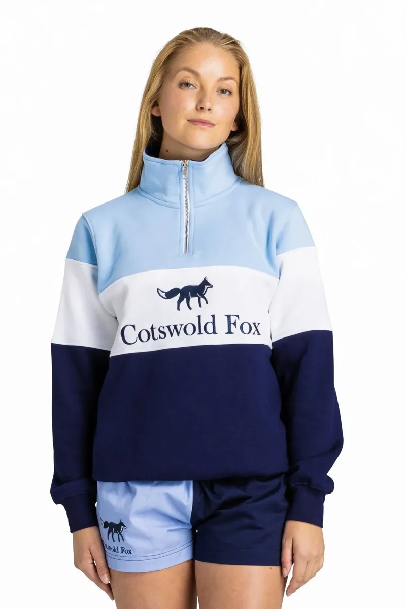 Cotswold Fox Cirencester Quarter Zip Cornflower
