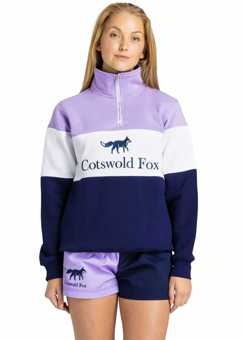 Cotswold Fox Harlequin Shorts in Purple/Navy-2
