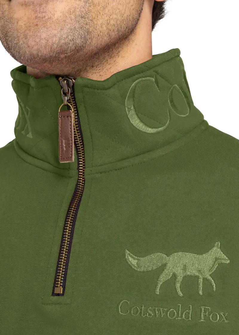 Cotswold Fox Tetbury Quarter Zip Basil-1