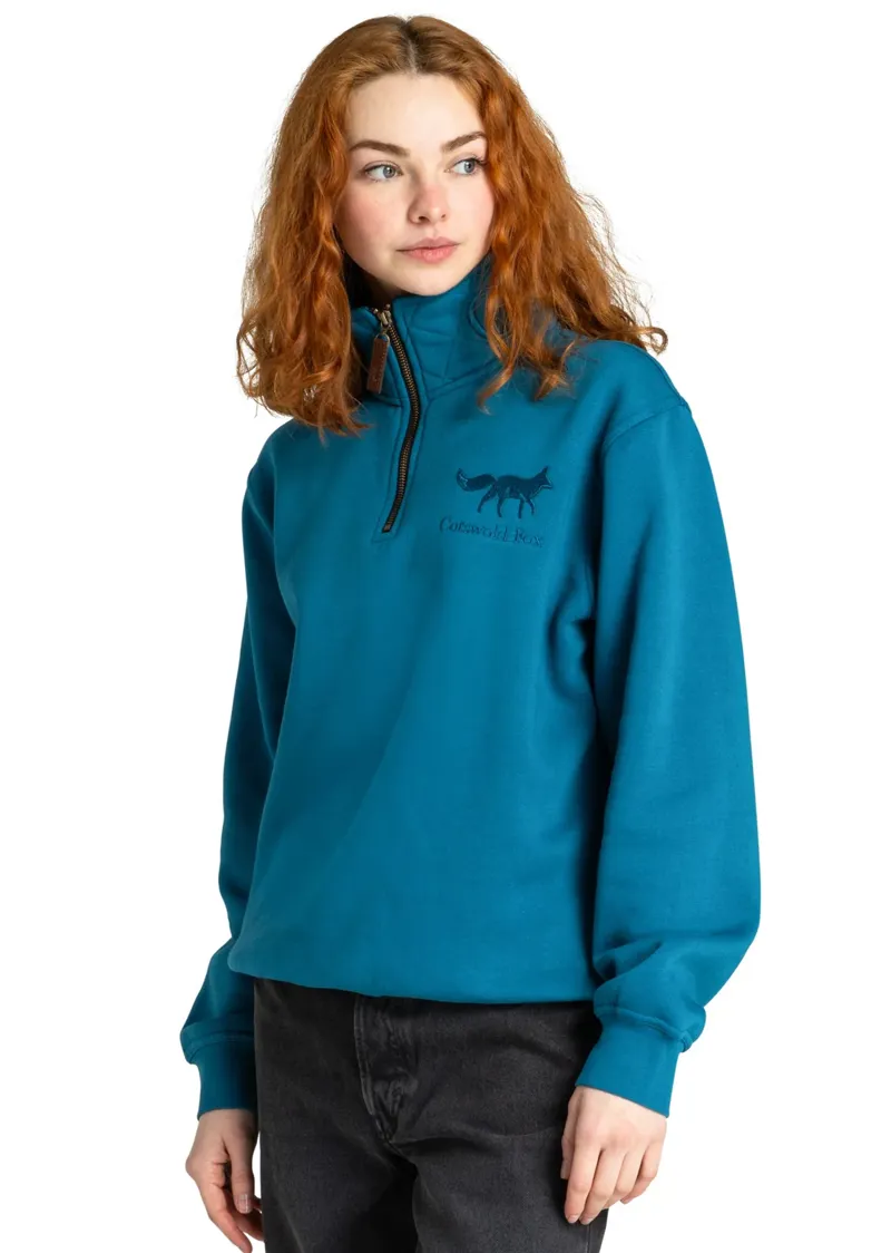 Cotswold Fox Tetbury Quarter Zip Petrol Blue-1