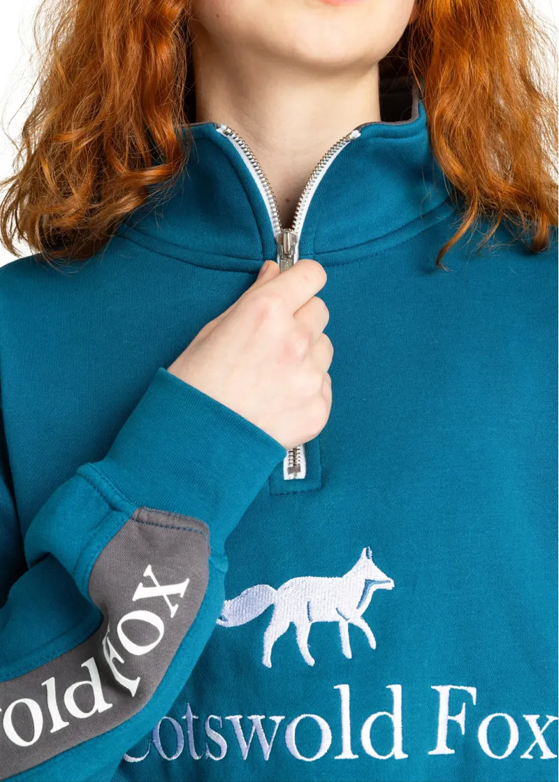 Cotswold Fox Cheltenham Quarter Zip Jumper Petrol Blue-2
