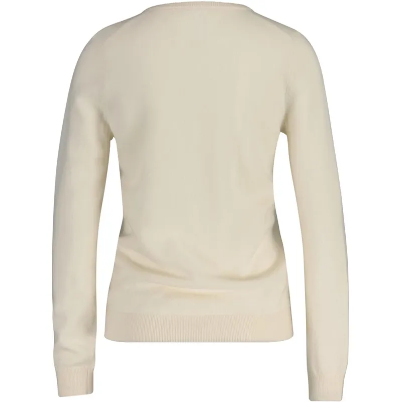 Gant Ladies Extrafine Lambswool V-Neck Cream-1