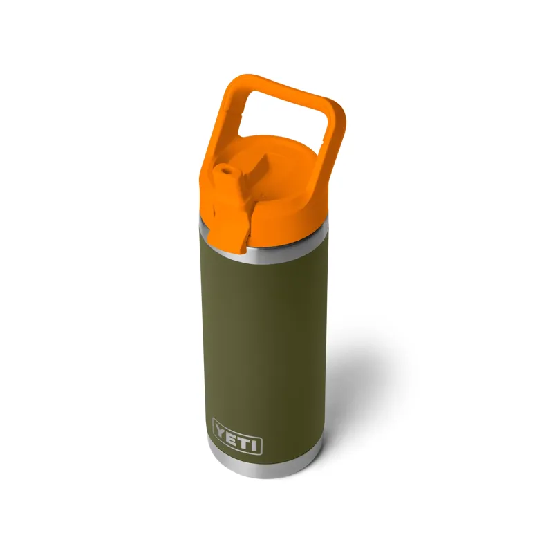 Yeti Rambler 18oz Straw Bottle 18oz in Olive/King Crab Orange-2