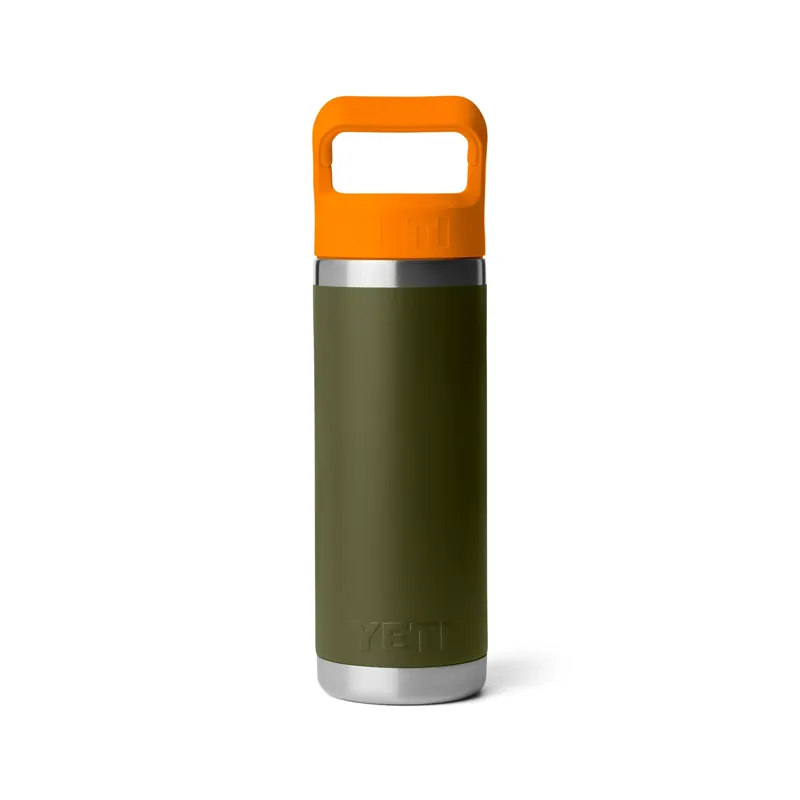 Yeti Rambler 18oz Straw Bottle in Olive/King Crab Orange-2