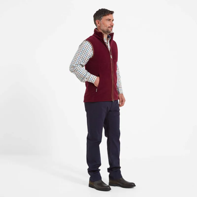 Schoffel Oakham Fleece Gilet Claret-4