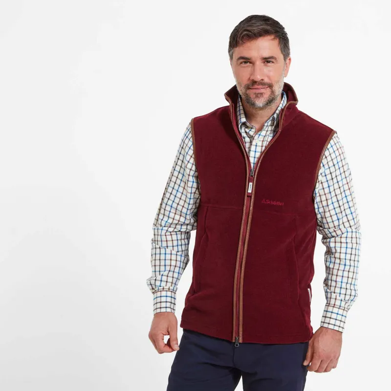 Schoffel Oakham Fleece Gilet Claret-2
