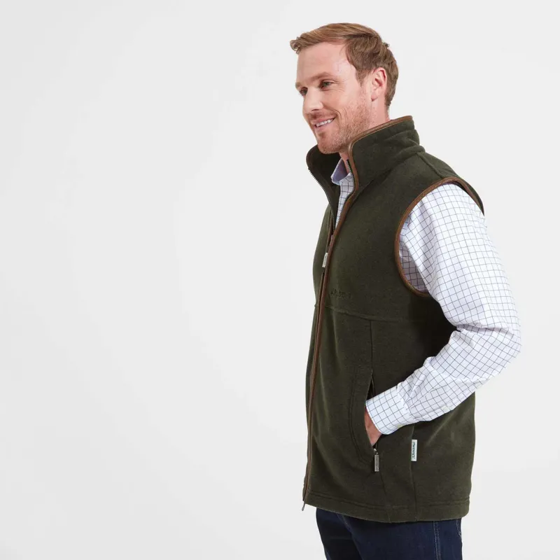 Schoffel Oakham Fleece Gilet Dark Olive-3