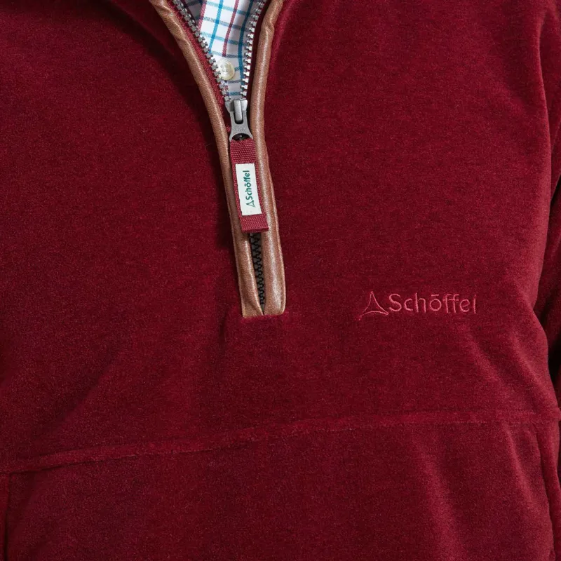 Schoffel Berkeley Fleece Quarter Zip Jumper Claret-4