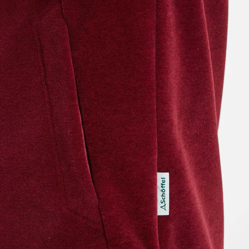 Schoffel Berkeley Fleece Quarter Zip Jumper Claret-5