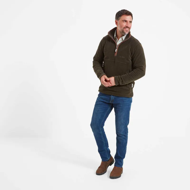 Schoffel Berkeley Fleece Quarter Zip Jumper Dark Olive-7