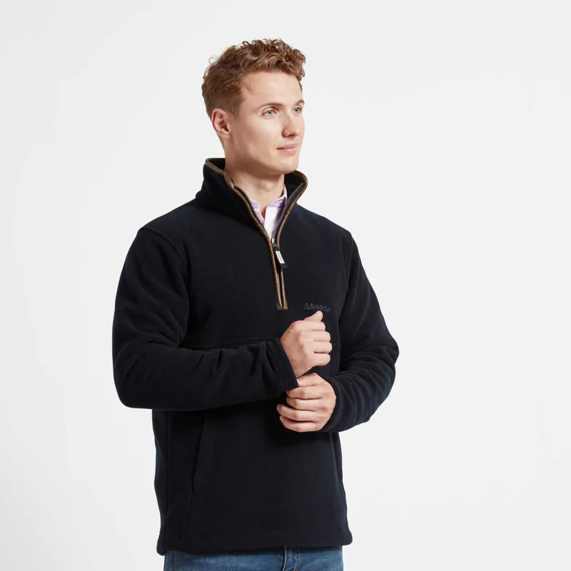 Schoffel Berkeley Fleece Quarter Zip Jumper Navy-1