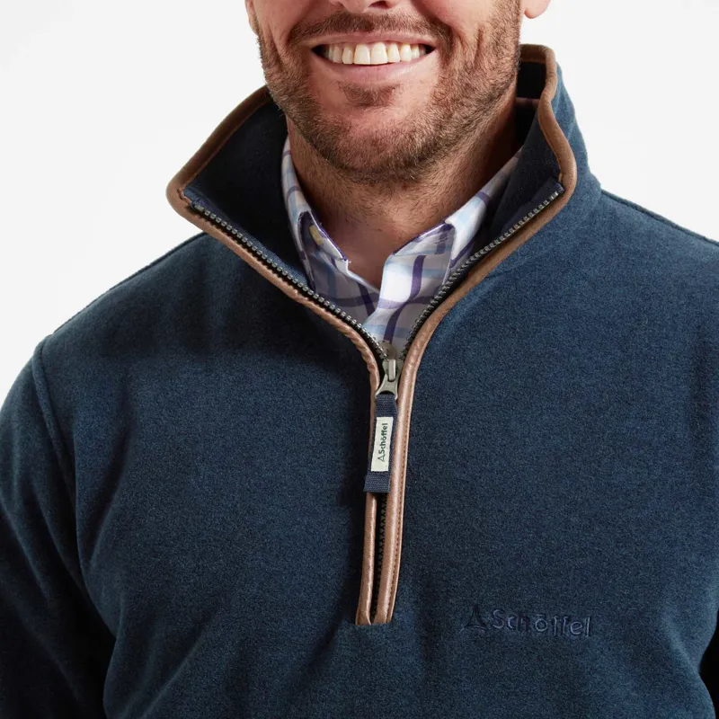 Schoffel Berkeley Fleece Quarter Zip Jumper Petrol Blue-4