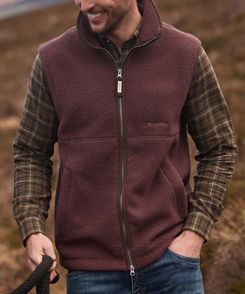 Schoffel Country Oakham Retro Fleece Gilet in Mahogany-6