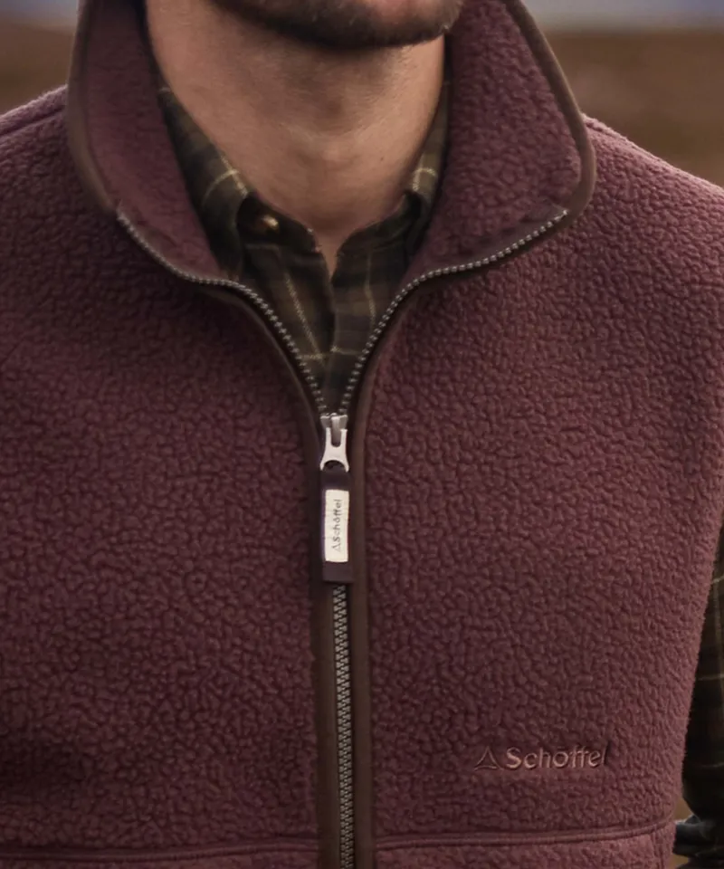 Schoffel Country Oakham Retro Fleece Gilet in Mahogany-10