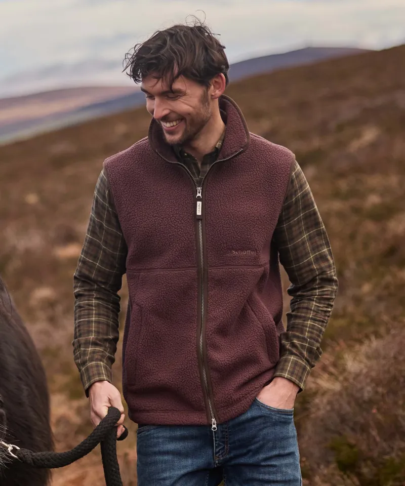 Schoffel Country Oakham Retro Fleece Gilet in Mahogany-5