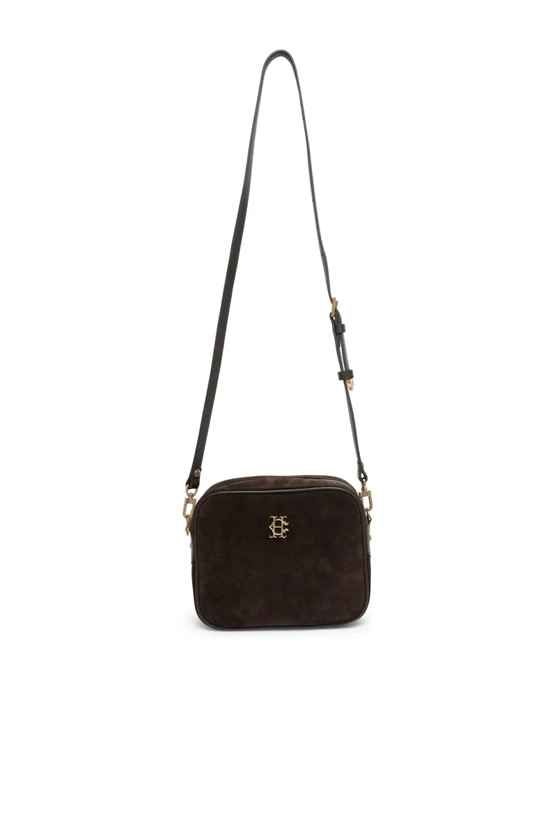 Holland Cooper Country Camera Bag in Chocolate Suede-3