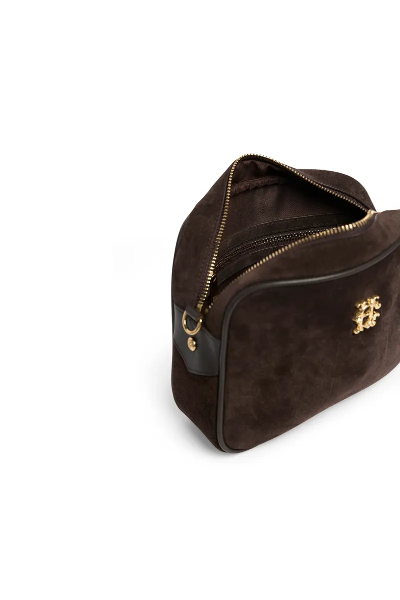 Holland Cooper Country Camera Bag in Chocolate Suede-4