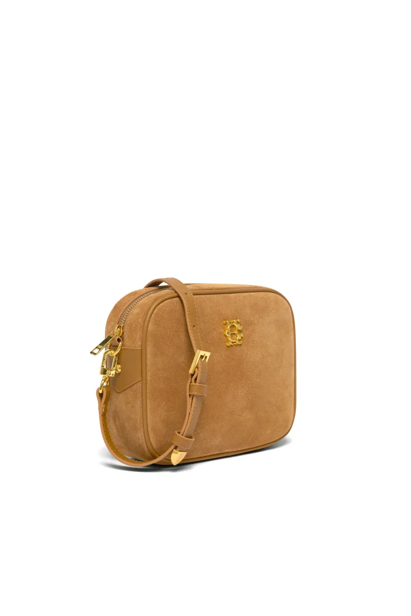 Holland Cooper Country Camera Bag in Tan Suede-1