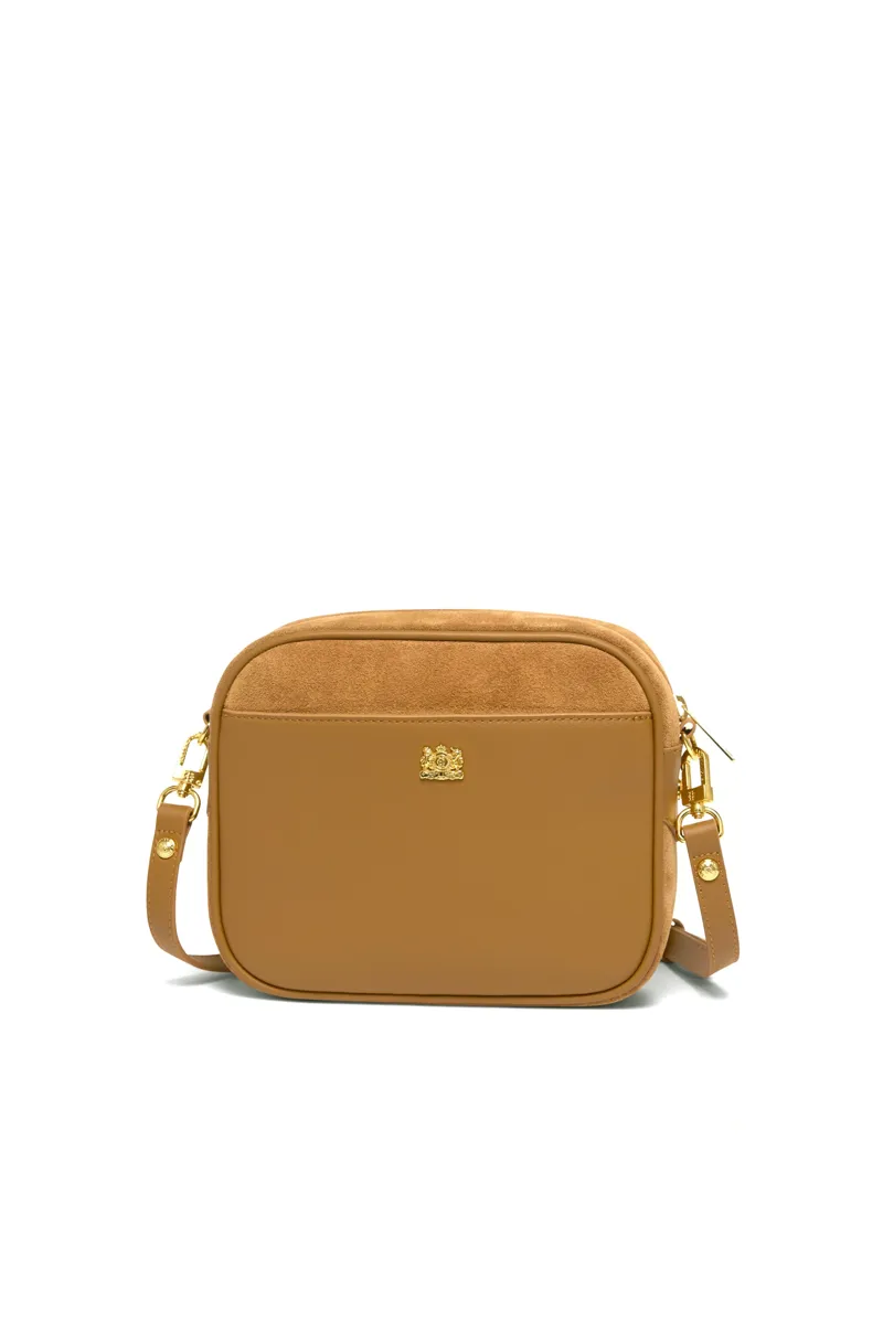 Holland Cooper Country Camera Bag in Tan Suede-3