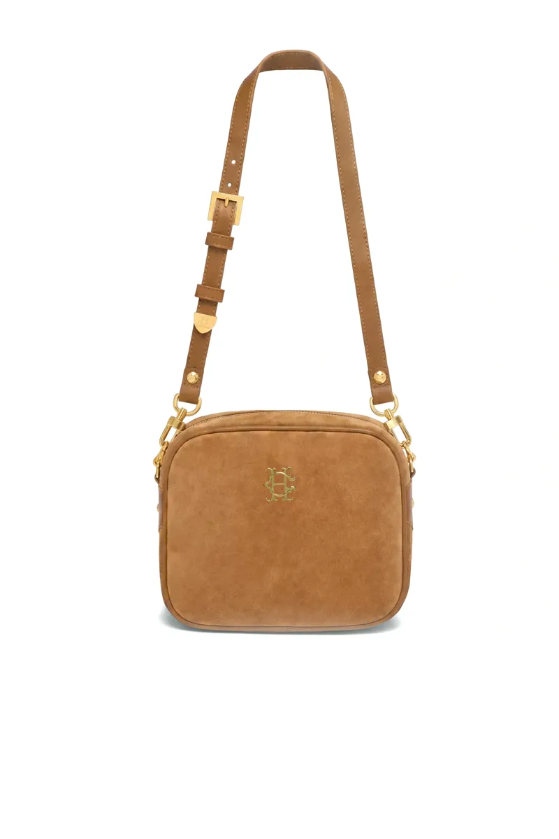 Holland Cooper Country Camera Bag in Tan Suede-2