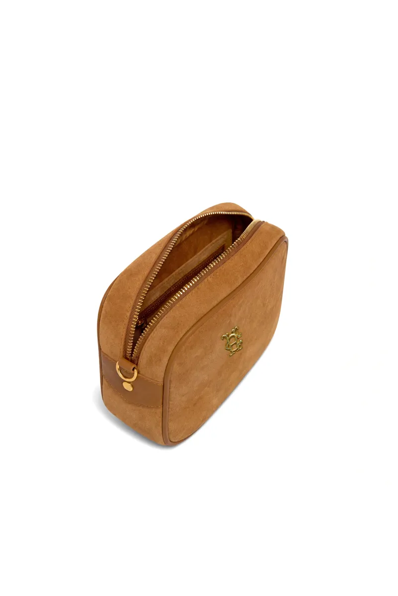 Holland Cooper Country Camera Bag in Tan Suede-4