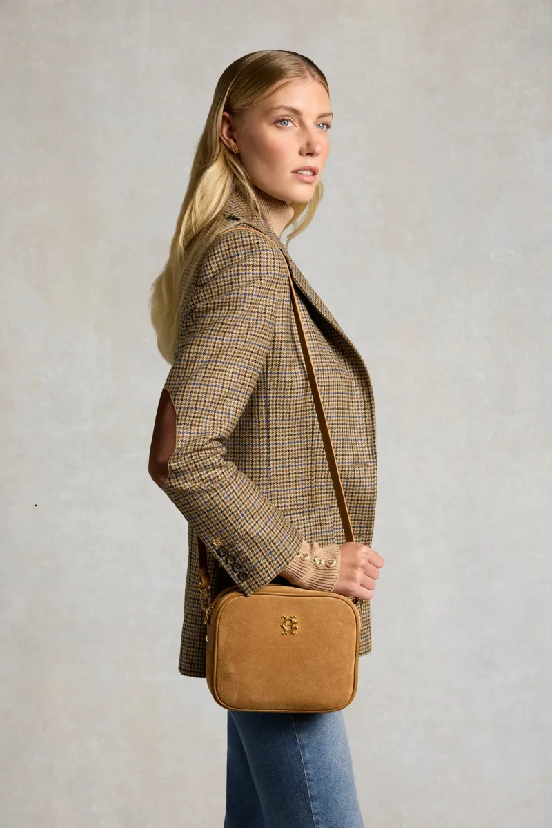 Holland Cooper Country Camera Bag in Tan Suede-7
