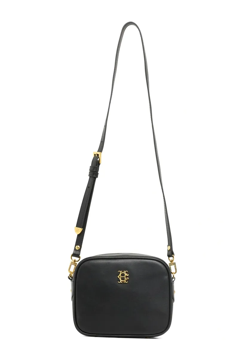 Holland Cooper Country Camera Bag in Black Leather-1