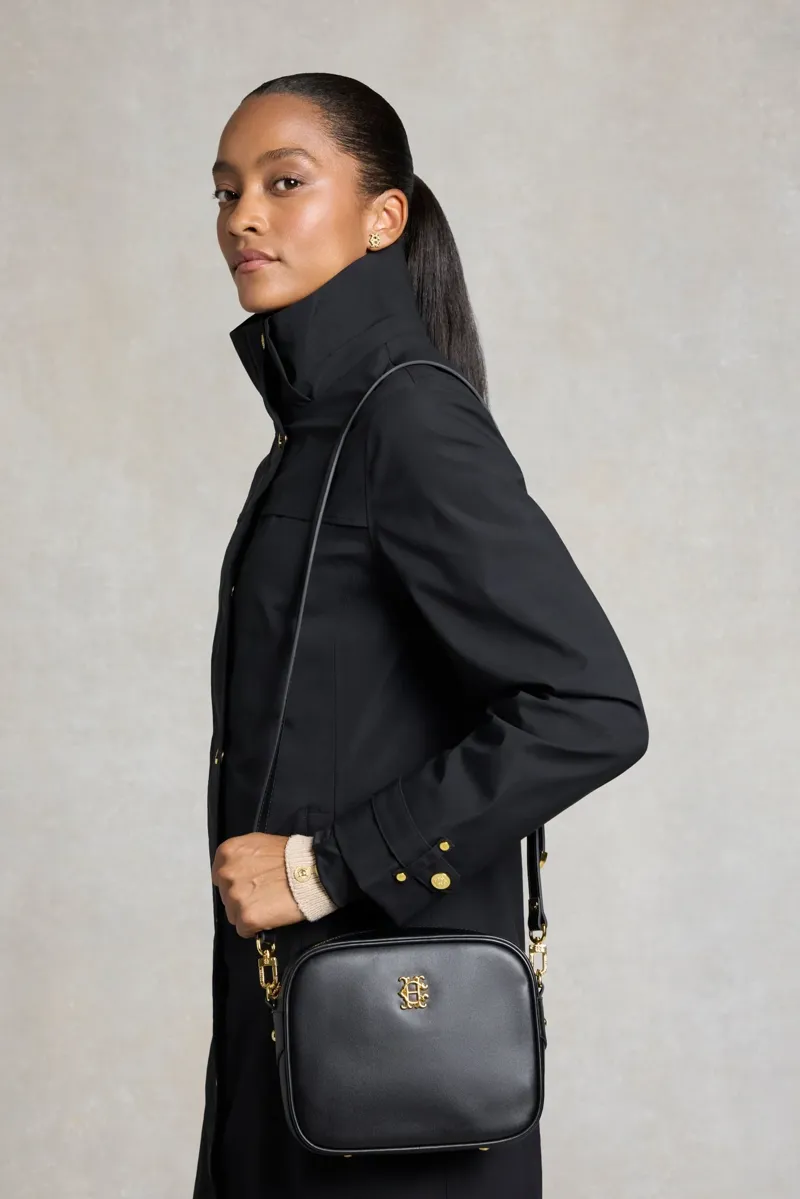 Holland Cooper Country Camera Bag in Black Leather-2