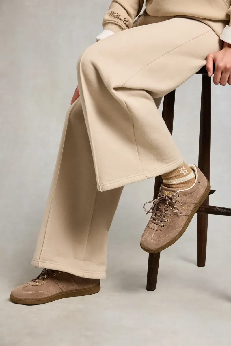 Holland Cooper Knightsbridge Court Trainer in Taupe Suede-5