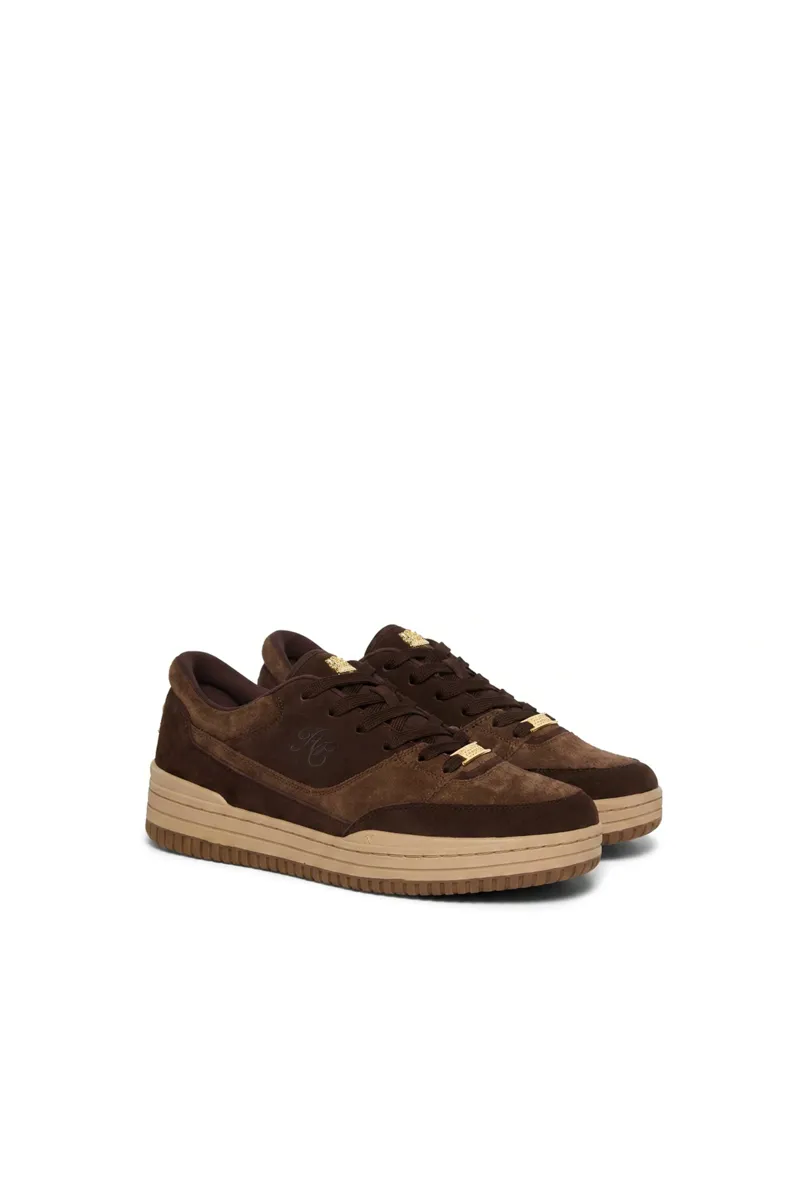 Holland Cooper Retro Trainer in Bourneville Chocolate-1