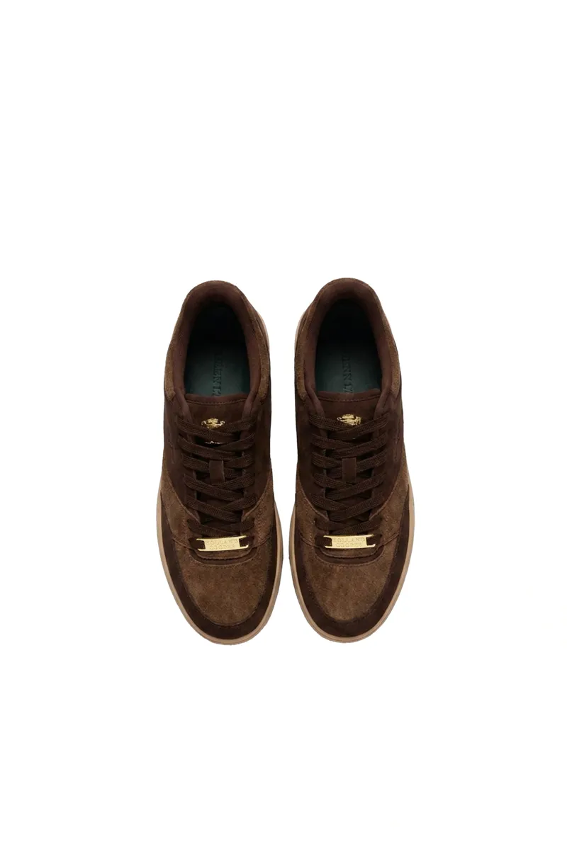 Holland Cooper Retro Trainer in Bourneville Chocolate-3