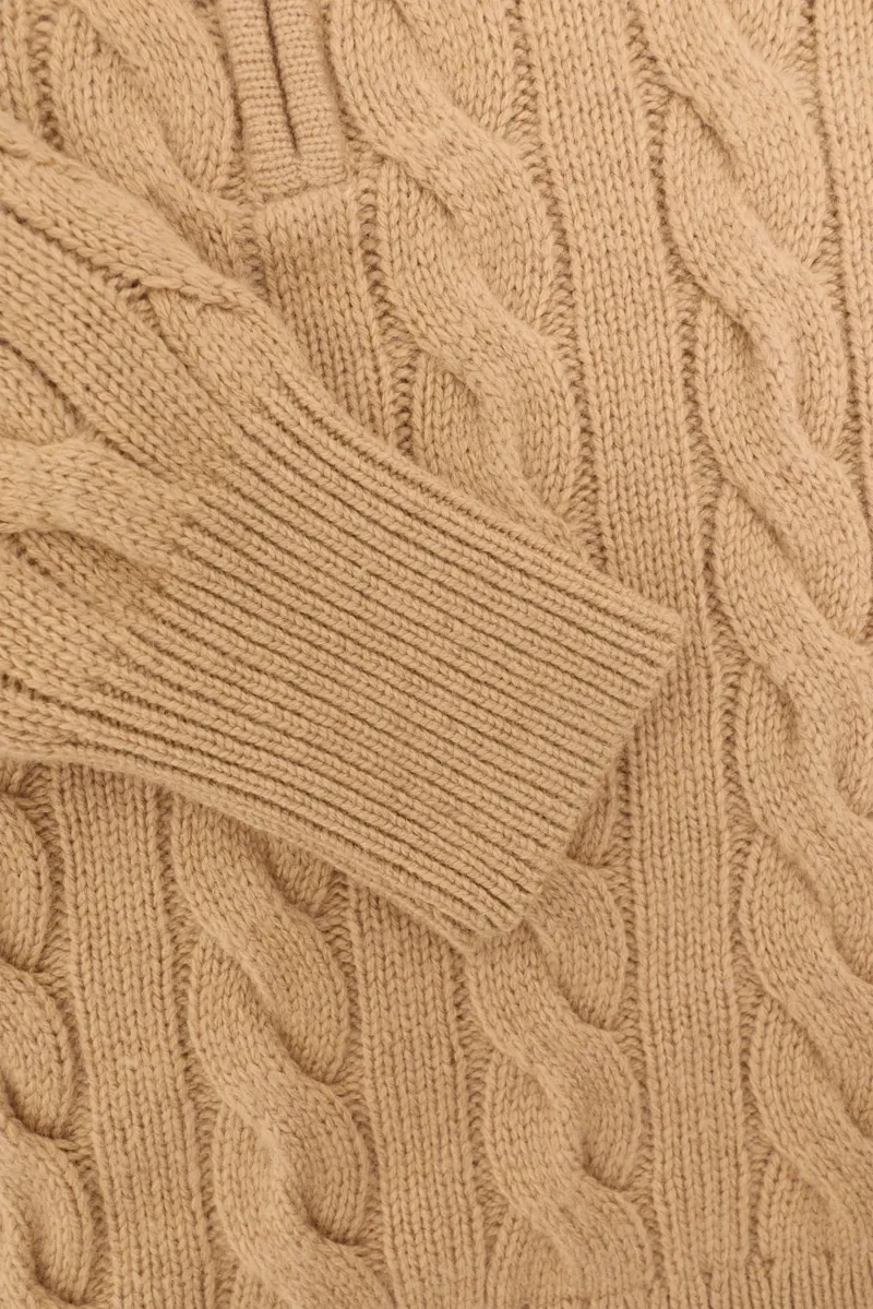 Holland Cooper Bourton Quarter Zip Knit in Camel-7
