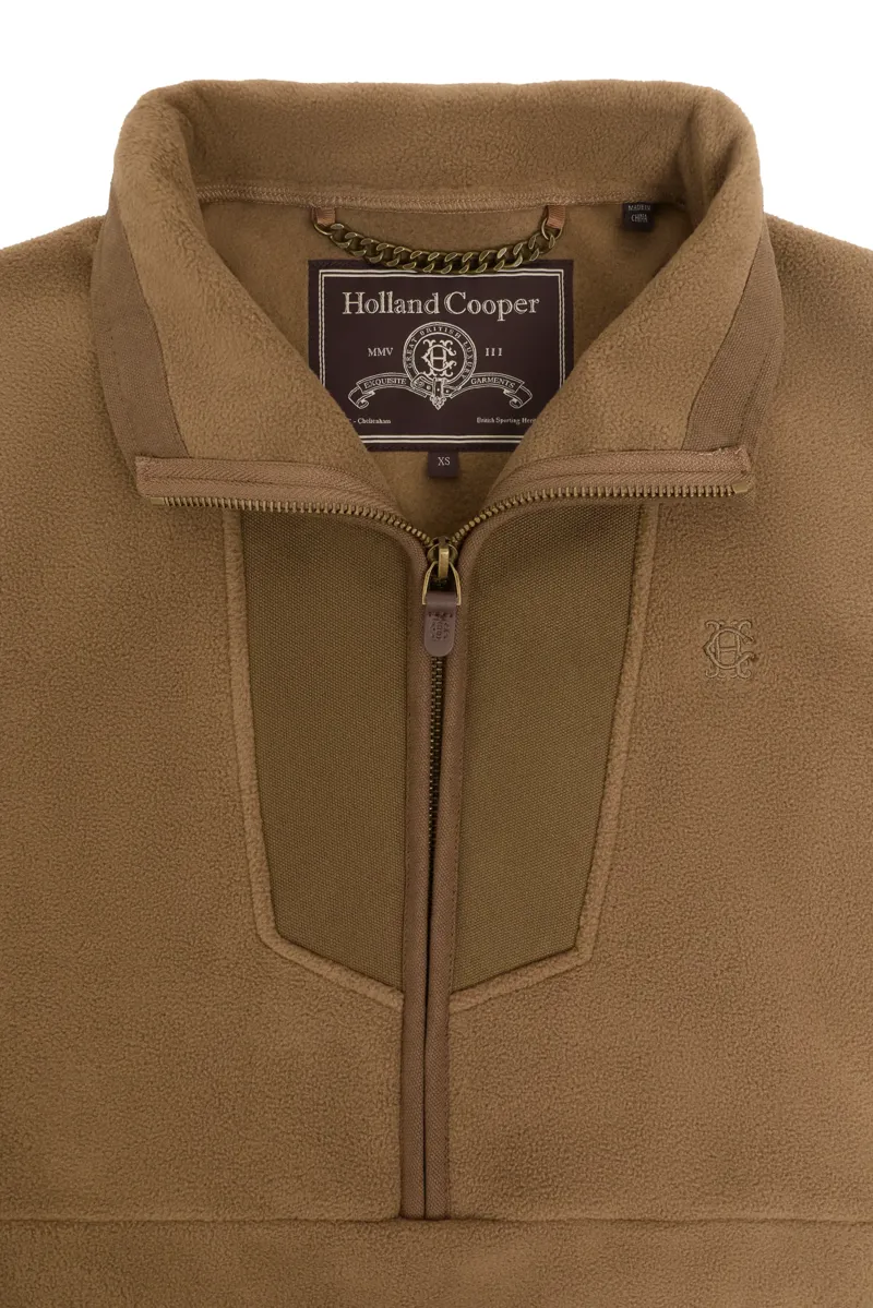 Holland Cooper Relaxed Fit Country Quarter Zip Fleece in Chestnut-7