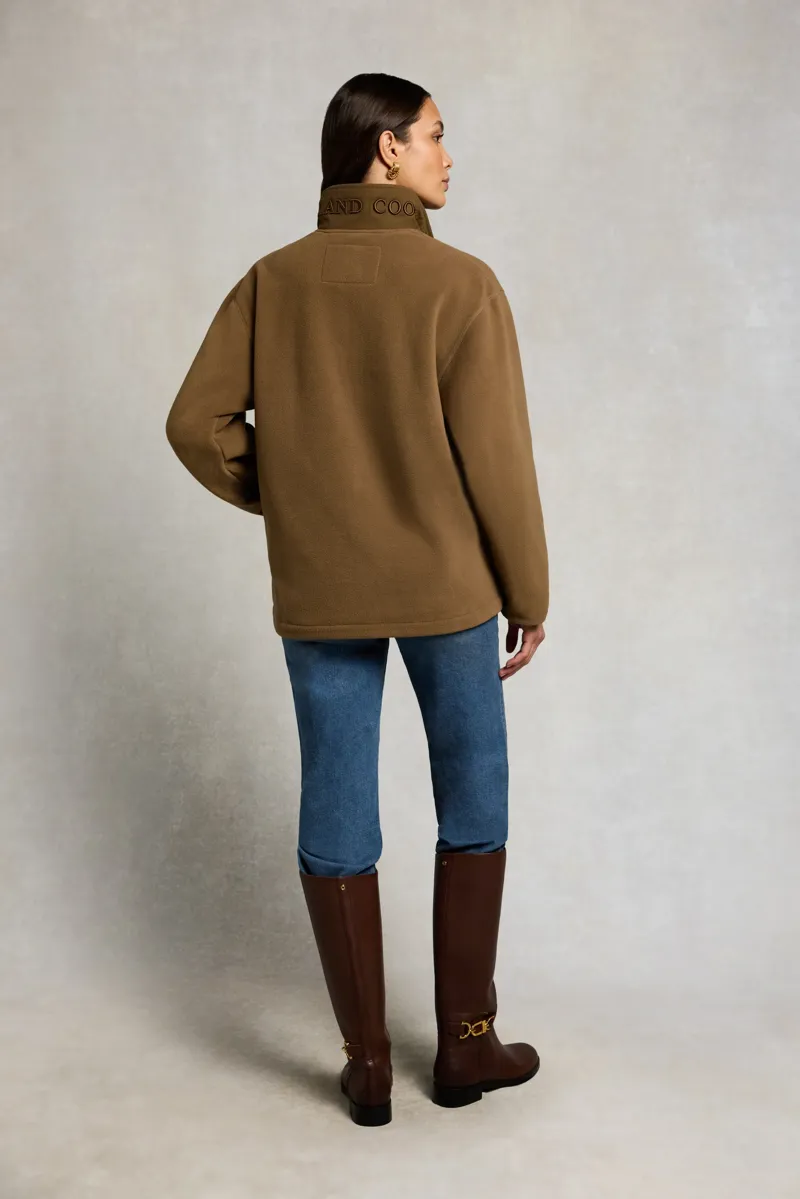 Holland Cooper Relaxed Fit Country Quarter Zip Fleece in Chestnut-4