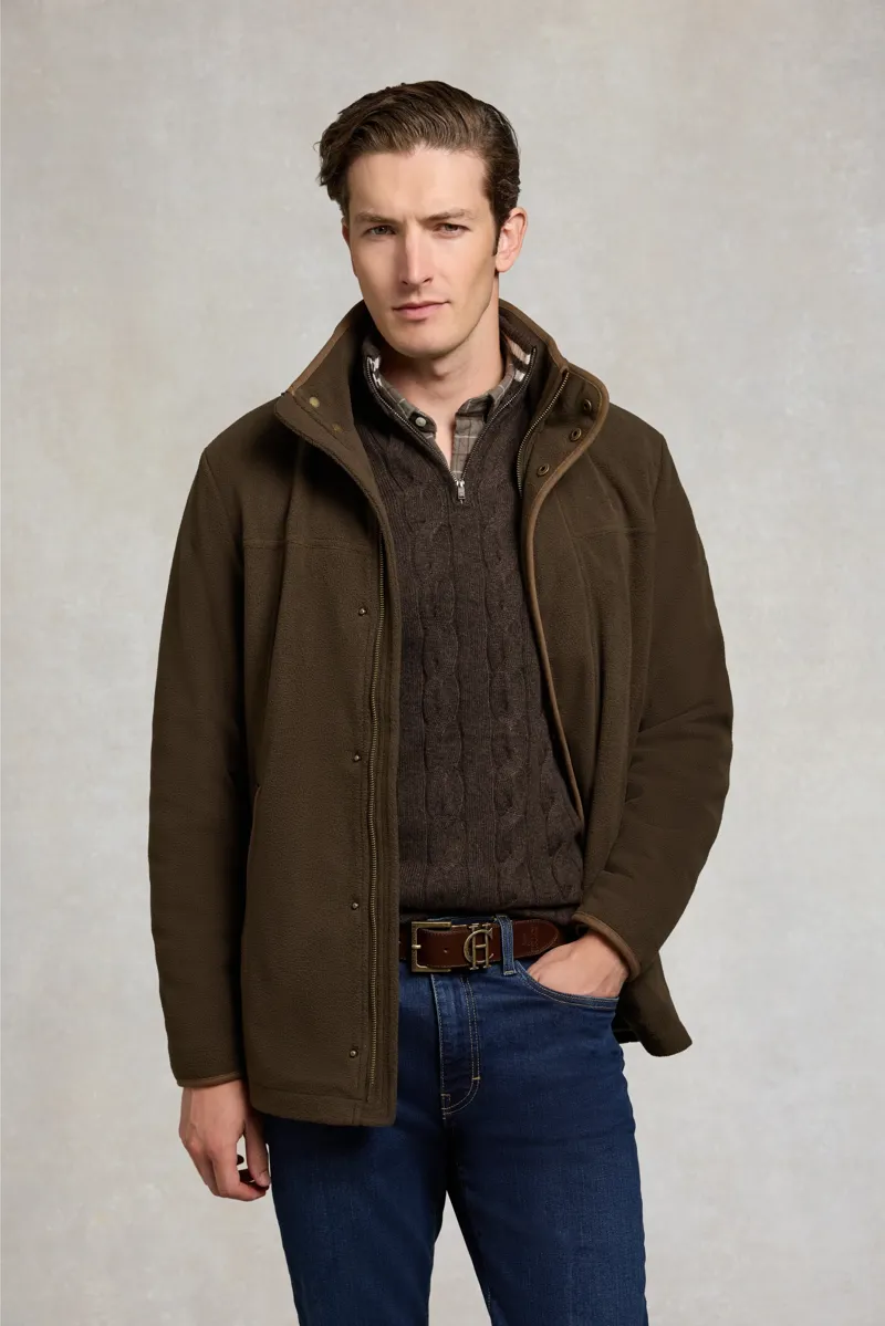 Holland Cooper Mens Fleece Field Jacket in Khaki-3