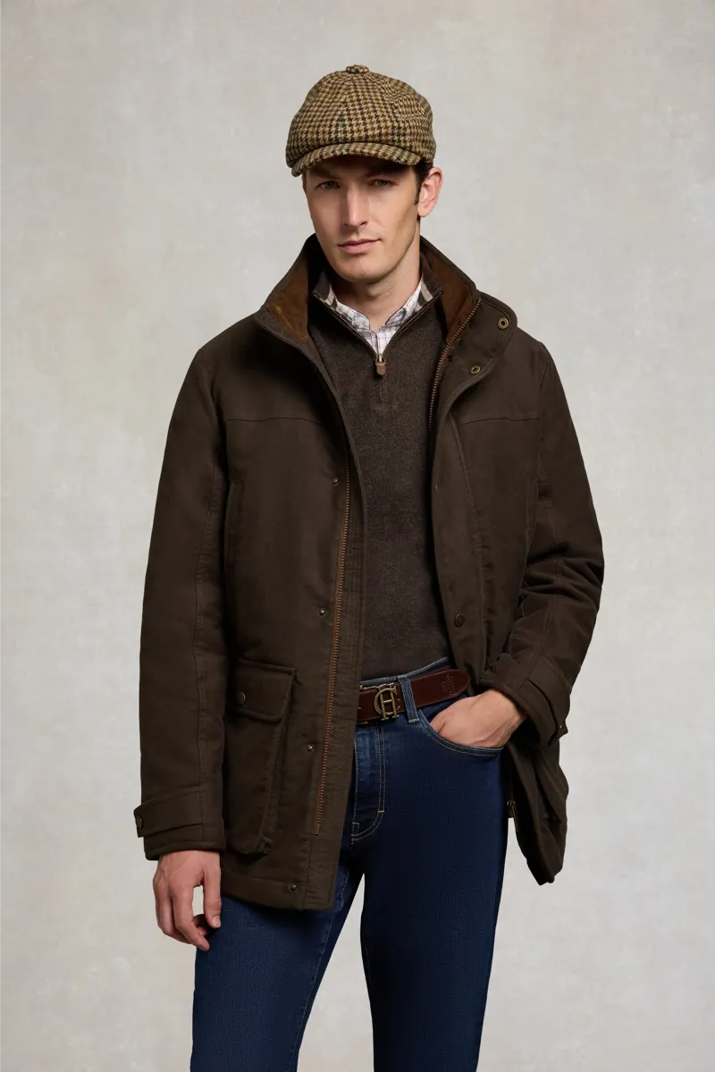 Holland Cooper Men's Moleskin Field Coat in Country Khaki-2