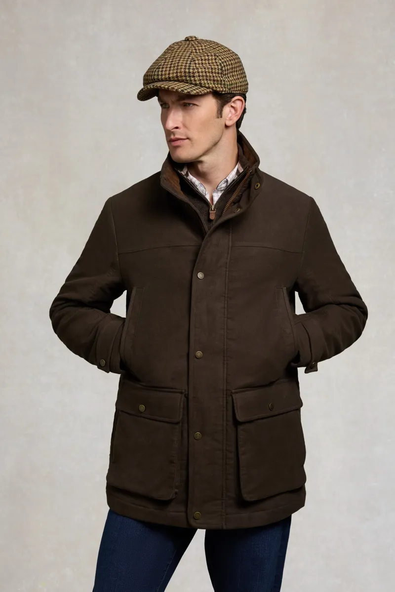 Holland Cooper Men's Moleskin Field Coat in Country Khaki-3