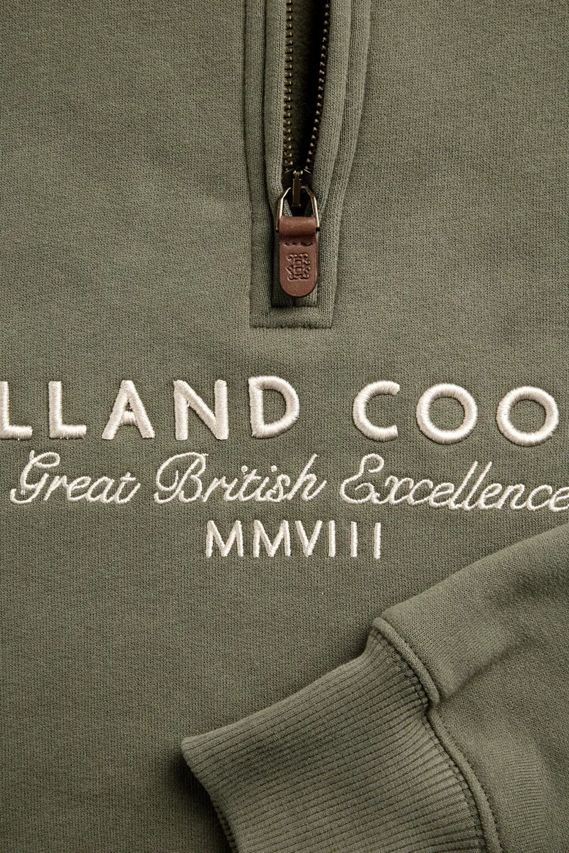 Holland Cooper Men's Heritage Quarter Zip Sweat in Khaki-6