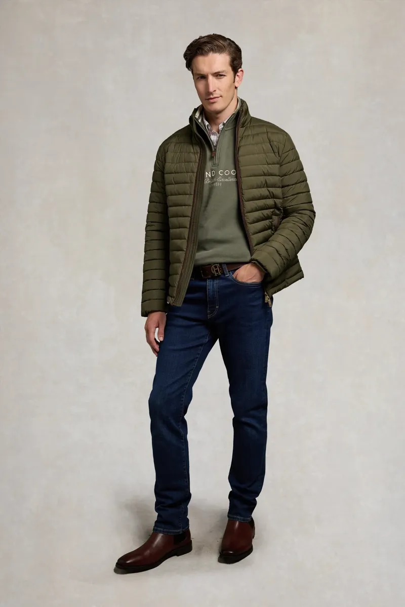 Holland Cooper Men's Heritage Quarter Zip Sweat in Khaki-4