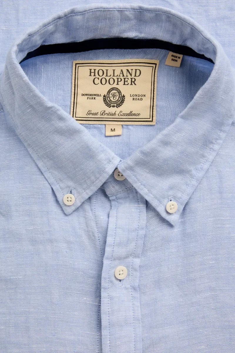 Holland Cooper Men's Oxford Shirt in Azure Chambray-7