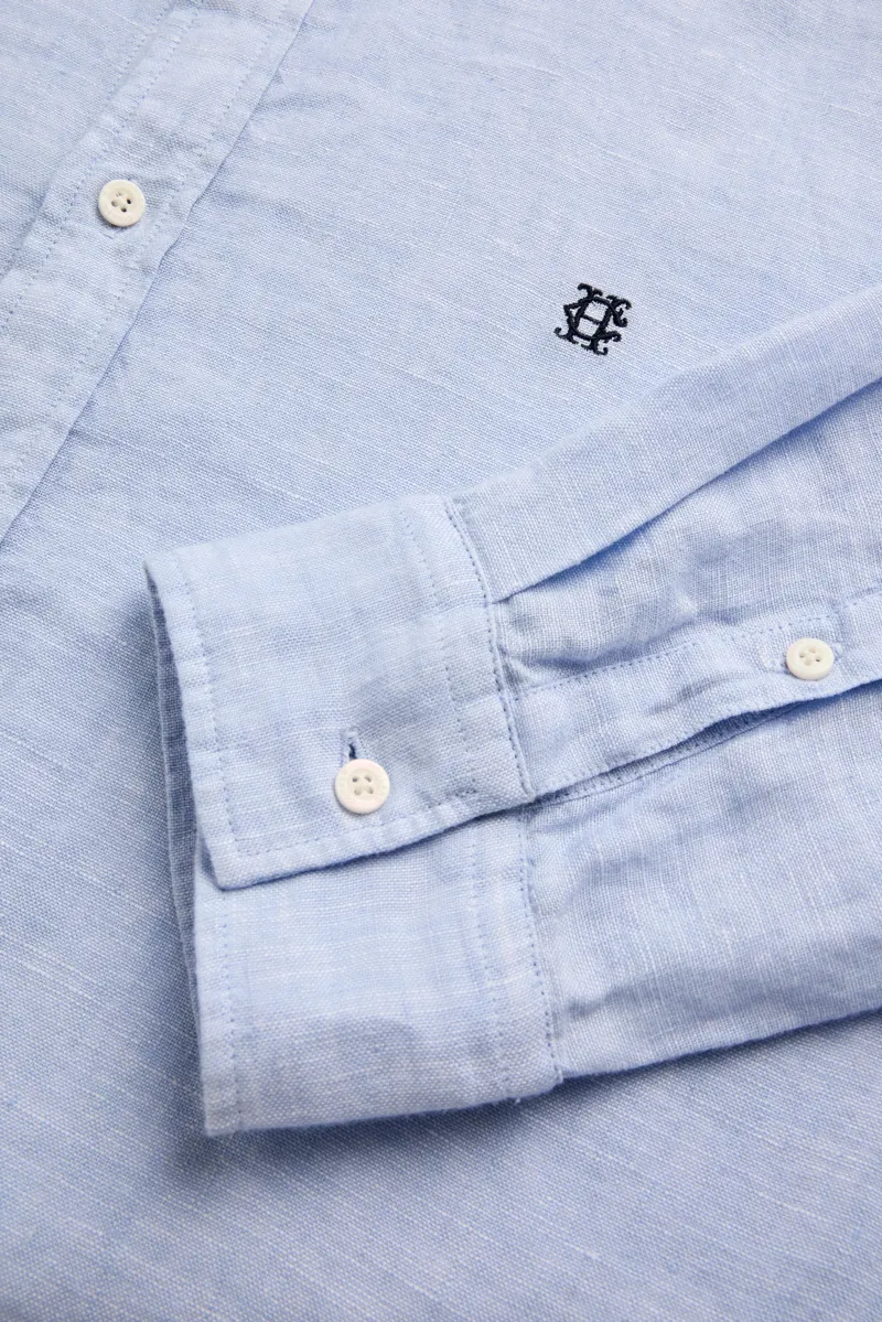 Holland Cooper Men's Oxford Shirt in Azure Chambray-8