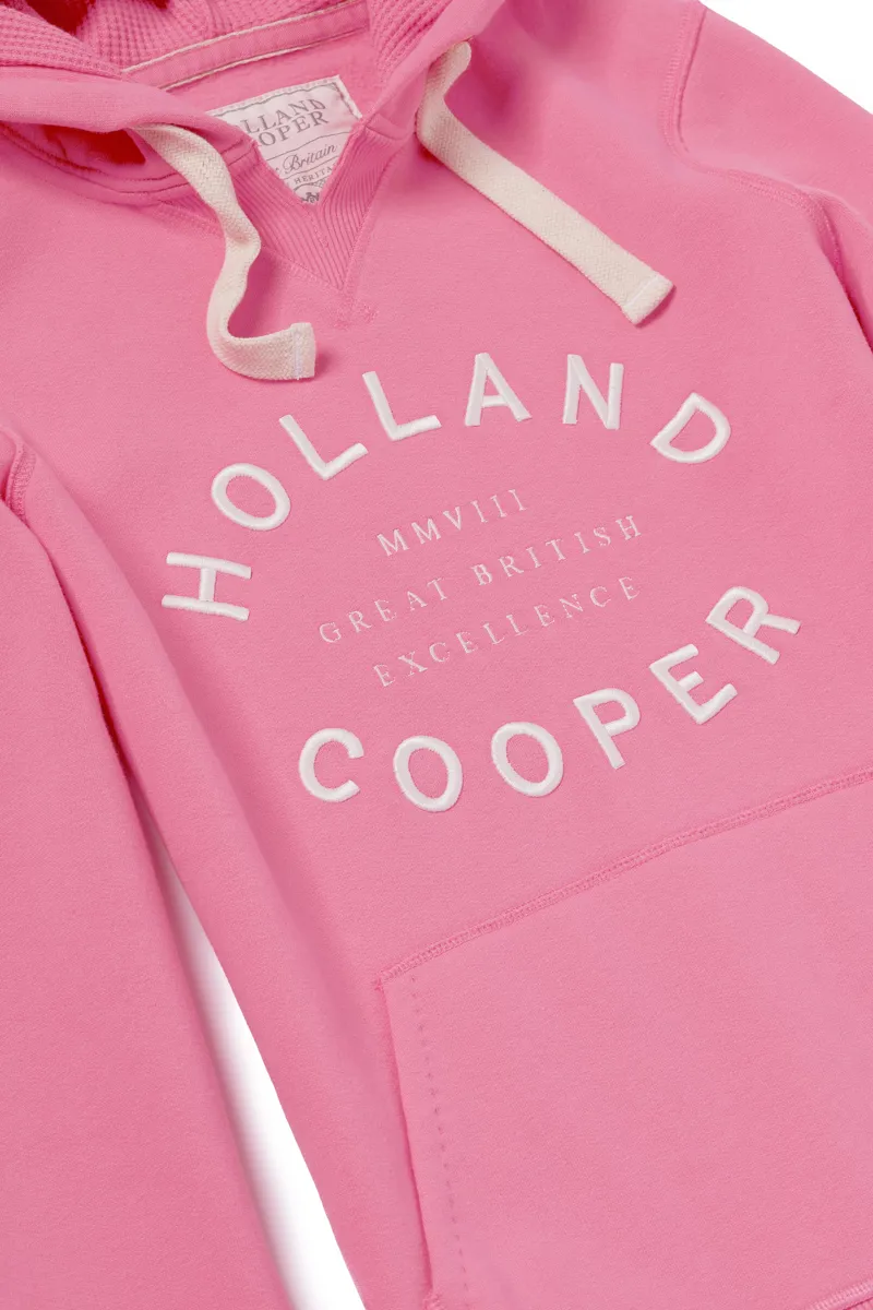 Holland Cooper Varsity Hoodie Peony Pink-2