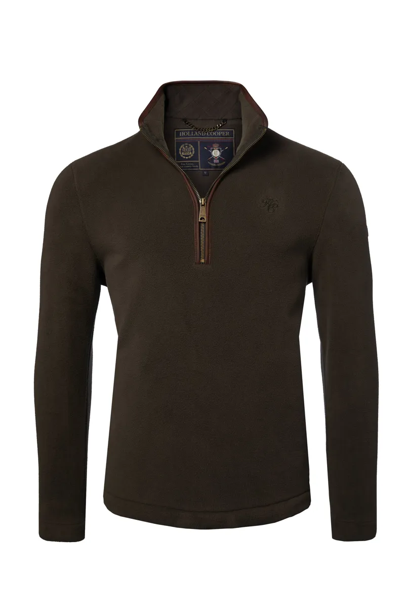 Holland Cooper Men's Country Fleece Quarter Zip Khaki