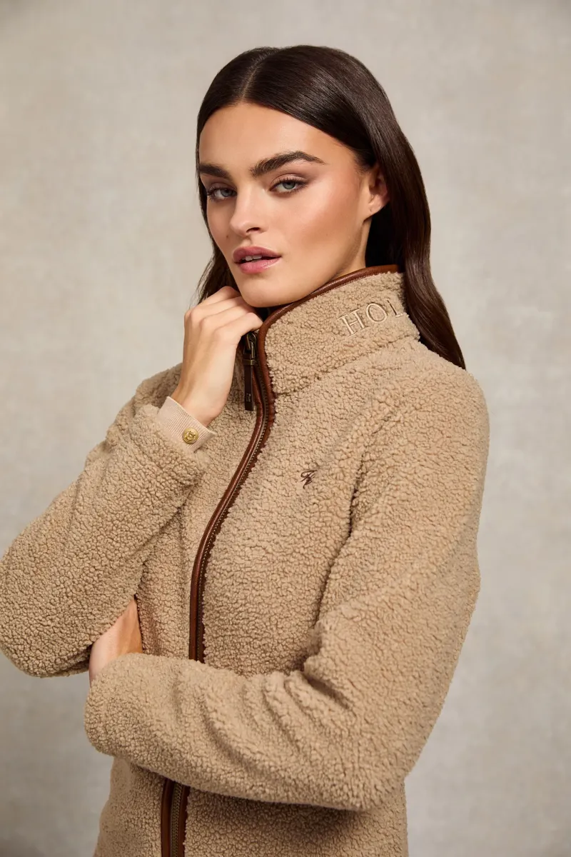 Holland Cooper Country Fleece Jacket Natural Borg-3