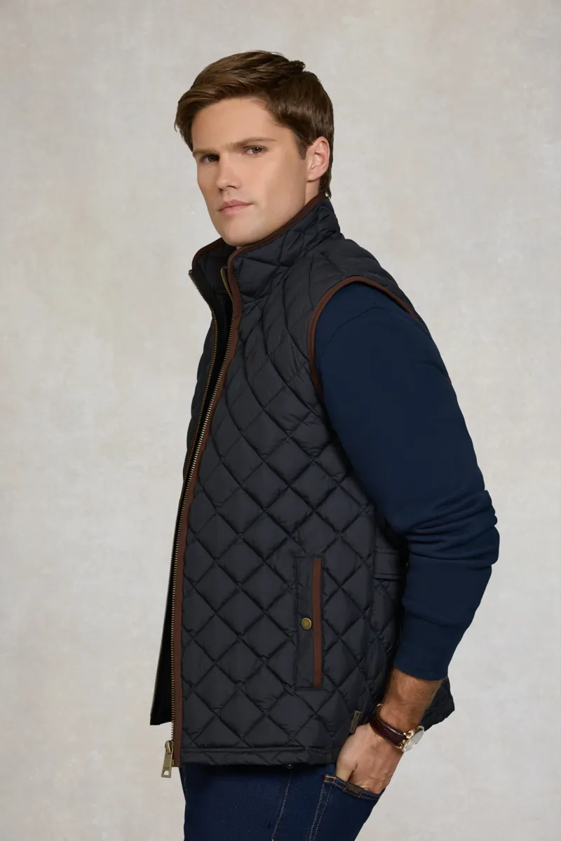 Holland Cooper Men's Country Quilted Gilet in Ink Navy-2