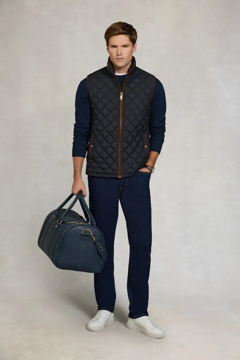 Holland Cooper Men's Country Quilted Gilet in Ink Navy-3