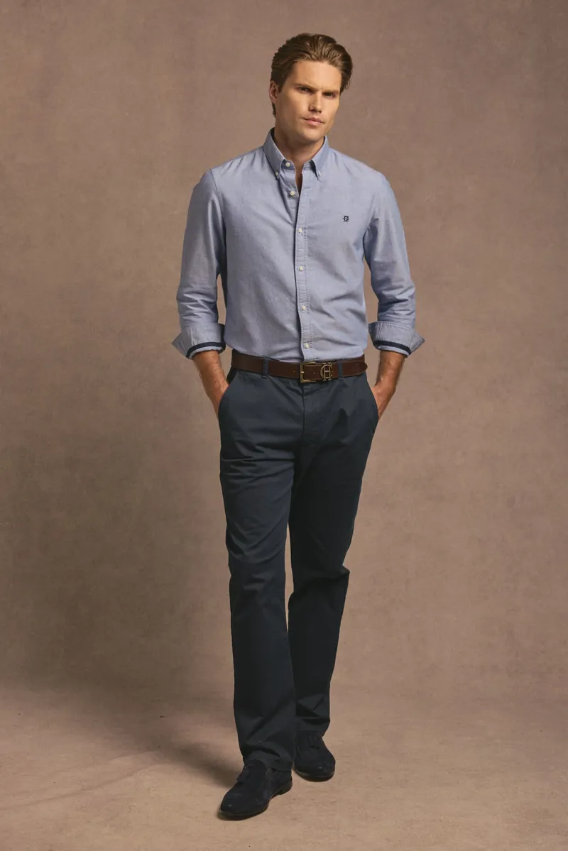 Holland Cooper Men's Oxford Shirt in Azure Chambray-2